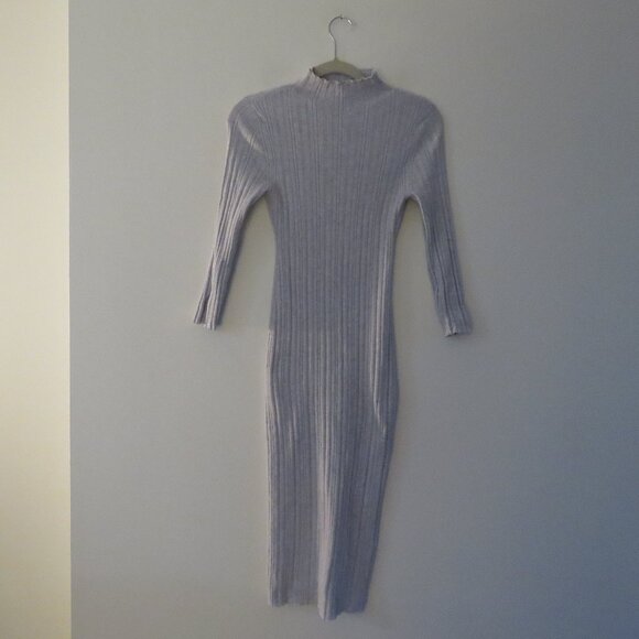 ANTHROPOLOGIE DAILY PRACTICE Textured Column Sweater Dress in Heathered Gray XXS - Picture 3 of 16